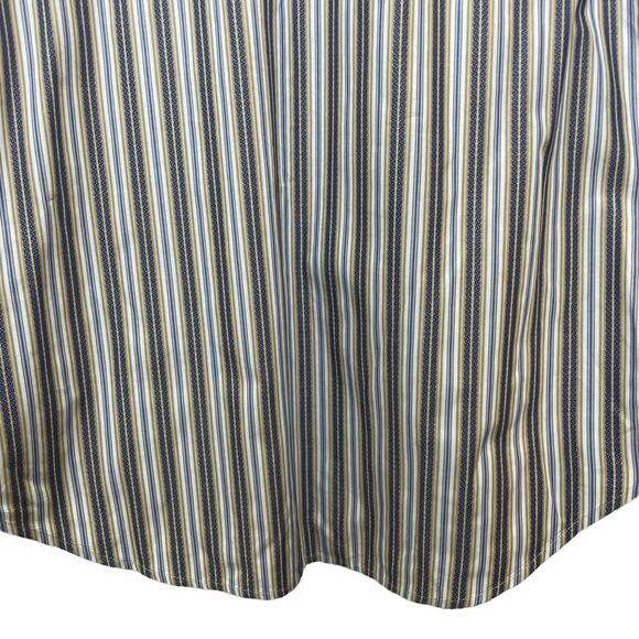 Robert Graham Men’s Striped Button Down Shirt Silk Trim Flip Cuff Blue Size XXL - Picture 9 of 14